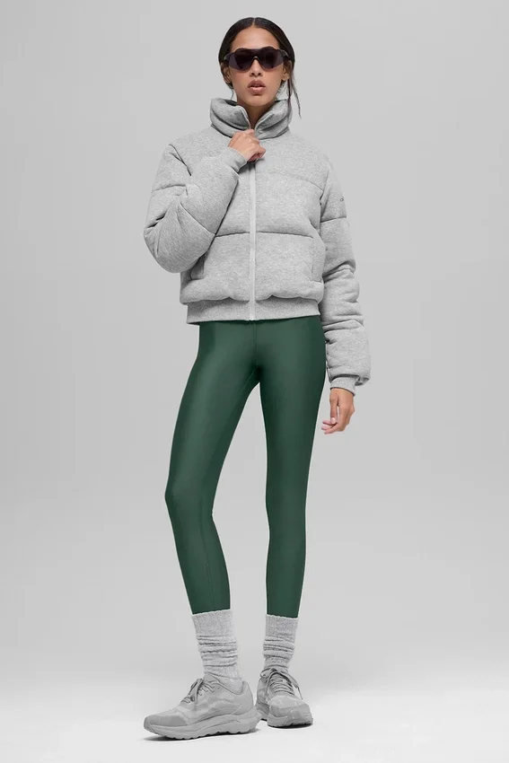 Chaqueta acolchada tipo sudadera - Gris jaspeado deportivo