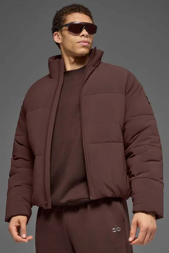 Chaqueta acolchada urbana de tejido elástico - Brownstone