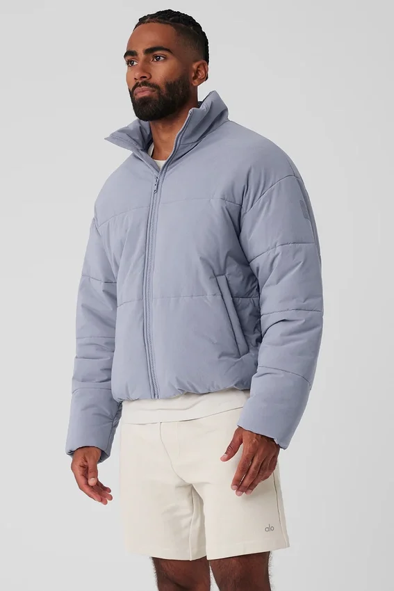Chaqueta acolchada urbana de tejido elástico - Niebla