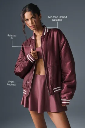 Chaqueta Afterglow Varsity – Burdeos Trufa