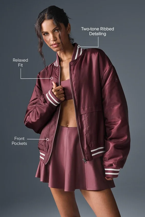 Chaqueta Afterglow Varsity - Burdeos Trufa