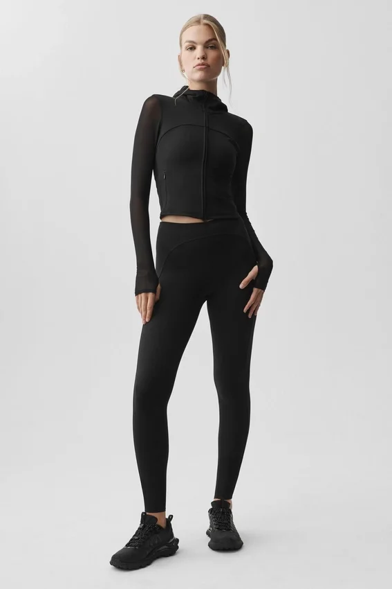 Chaqueta Alo Softsculpt Superset con cremallera completa - Negro