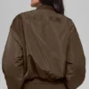 Chaqueta bomber Urbanite de piel sintética - Espresso/Marfil