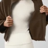 Chaqueta «City Girl» de lana de doble cara - Espresso