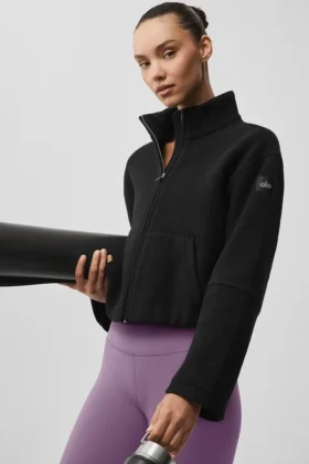 Chaqueta City Girl de lana doble cara - Negro