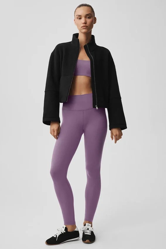 Chaqueta City Girl de lana doble cara - Negro