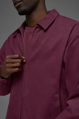 Chaqueta «Coaches» de lona de algodón – Burdeos