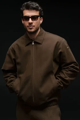 Chaqueta «Coaches» de lona de algodón - Espresso