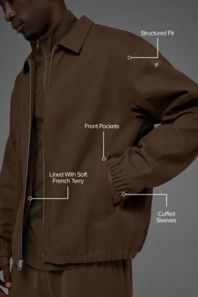 Chaqueta «Coaches» de lona de algodón – Espresso