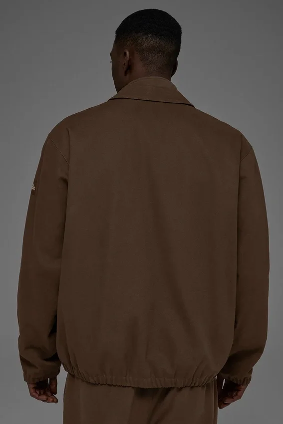 Chaqueta «Coaches» de lona de algodón - Espresso
