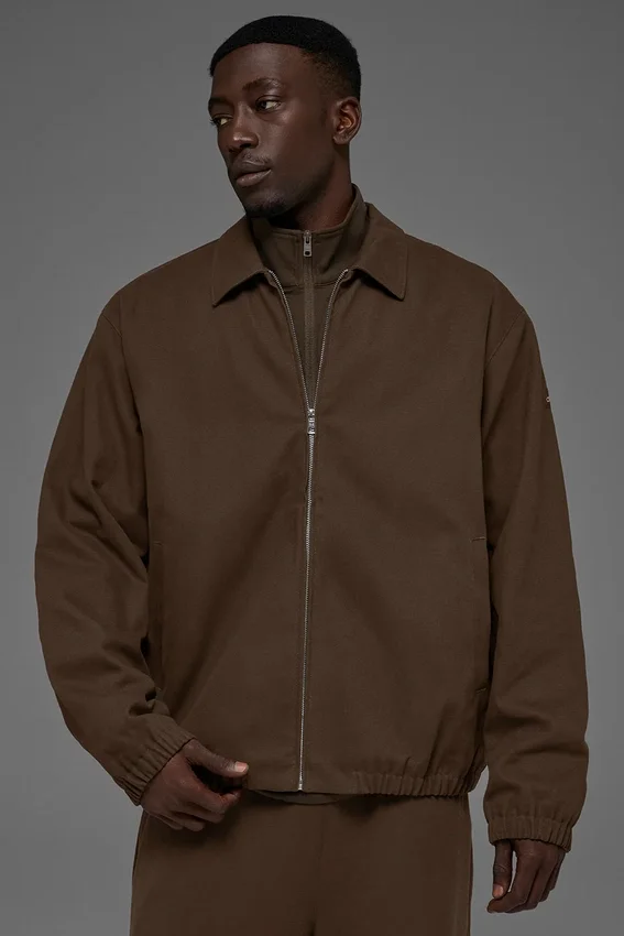 Chaqueta «Coaches» de lona de algodón - Espresso