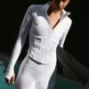 Chaqueta con cremallera completa Airbrush Corset - Blanco