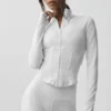 Chaqueta con cremallera completa Airbrush Corset - Blanco