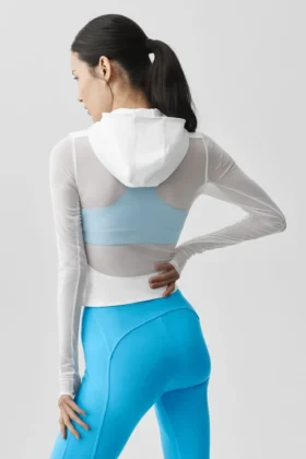 Chaqueta con cremallera completa Alo Softsculpt Superset – Blanca
