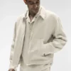 Chaqueta con cremallera completa de Linen Days - Color hueso