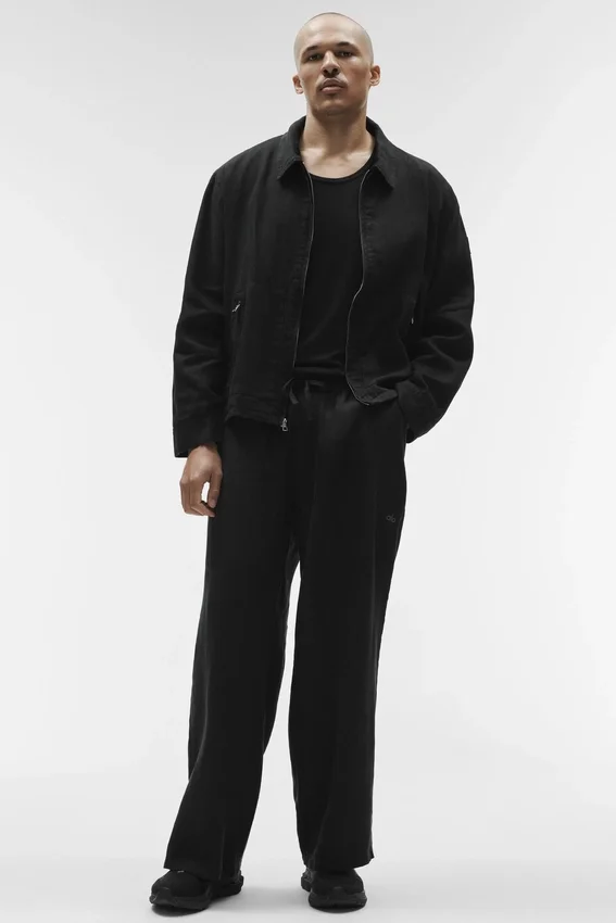 Chaqueta con cremallera completa Linen Days - Negro