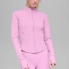 Chaqueta con cremallera completa y efecto corsé «Airbrush» - Rosa corazón de caramelo