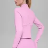 Chaqueta con cremallera completa y efecto corsé «Airbrush» - Rosa corazón de caramelo