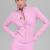 Chaqueta con cremallera completa y efecto corsé «Airbrush» - Rosa corazón de caramelo
