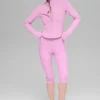 Chaqueta con cremallera completa y efecto corsé «Airbrush» - Rosa corazón de caramelo