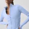 Chaqueta corsé Airbrush con cremallera completa - Azul Provenza claro