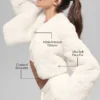 Chaqueta corta chic de piel sintética - Marfil