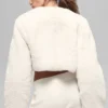 Chaqueta corta chic de piel sintética - Marfil