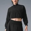 Chaqueta corta con cremallera completa «Doubles Only» - Negro