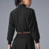 Chaqueta corta con cremallera completa «Doubles Only» - Negro