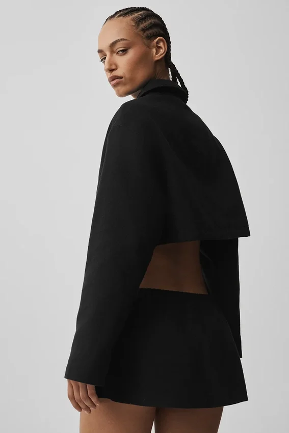 Chaqueta corta con cremallera completa «Fan Favorite» - Negro