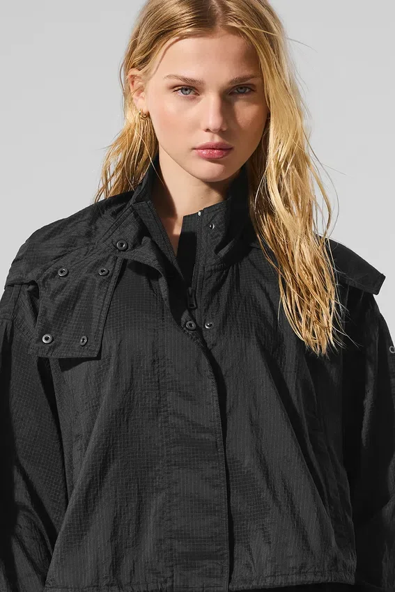 Chaqueta corta con cremallera completa «Game Time» - Negro