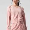 Chaqueta corta con microplisados - Rosa cuarzo