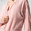 Chaqueta corta con microplisados - Rosa cuarzo