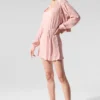 Chaqueta corta con microplisados - Rosa cuarzo
