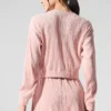 Chaqueta corta con microplisados - Rosa cuarzo