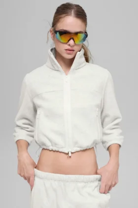 Chaqueta corta de forro polar «Retreat» - Gris jaspeado claro