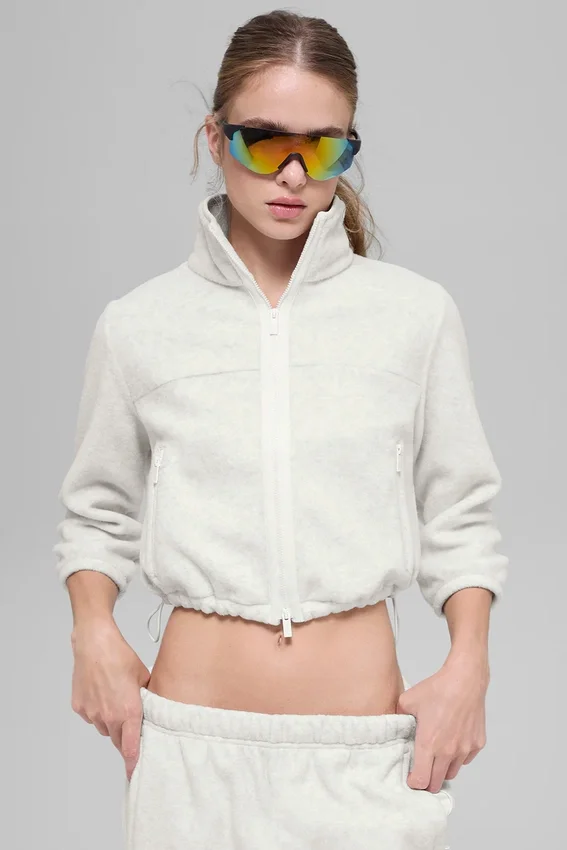 Chaqueta corta de forro polar «Retreat» - Gris jaspeado claro