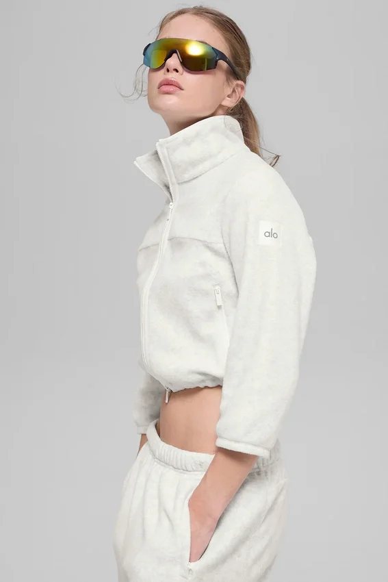 Chaqueta corta de forro polar «Retreat» - Gris jaspeado claro