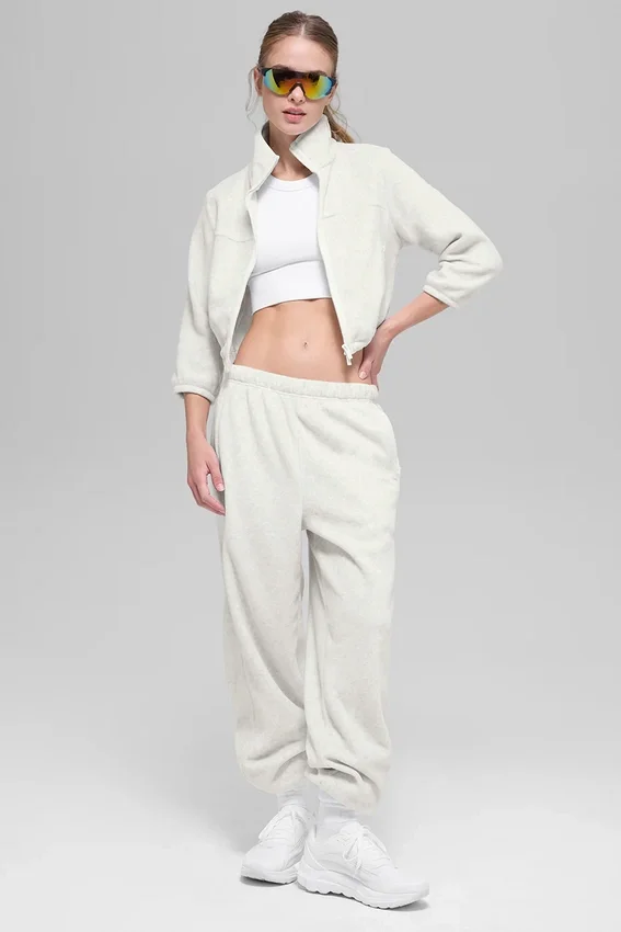 Chaqueta corta de forro polar «Retreat» - Gris jaspeado claro