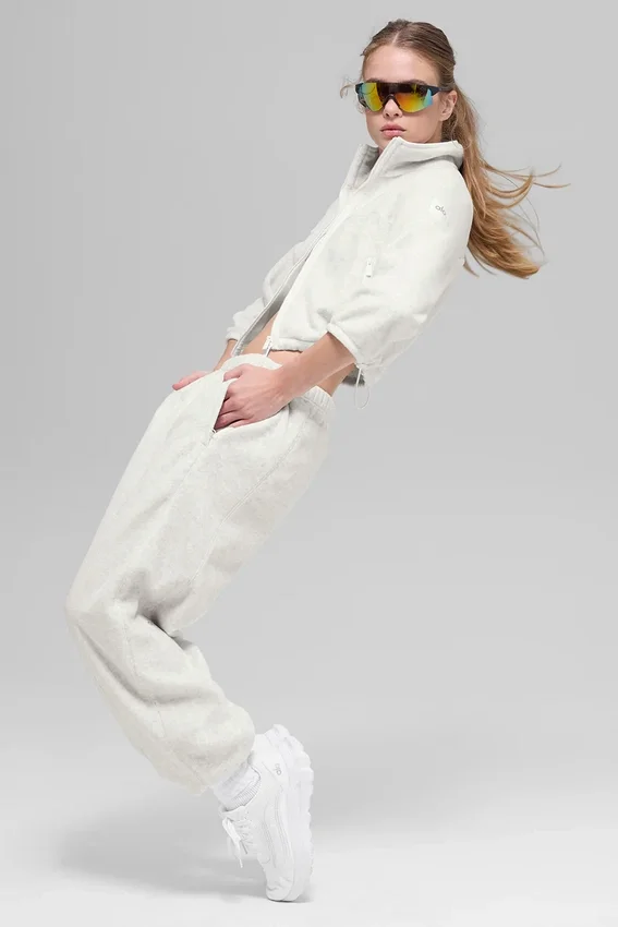 Chaqueta corta de forro polar «Retreat» - Gris jaspeado claro