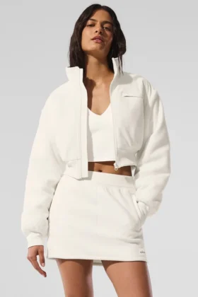 Chaqueta corta de forro polar «Wintry Mix» - Marfil
