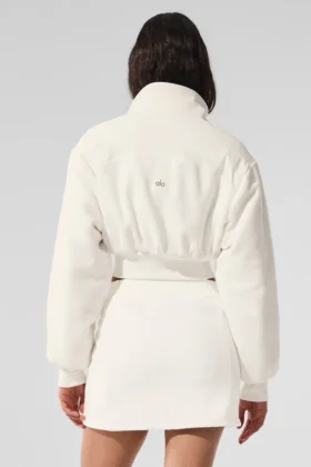 Chaqueta corta de forro polar «Wintry Mix» – Marfil