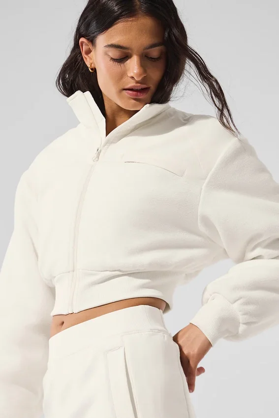 Chaqueta corta de forro polar «Wintry Mix» - Marfil