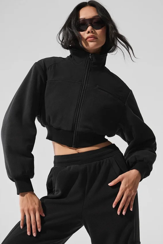 Chaqueta corta de forro polar Wintry Mix - Negro