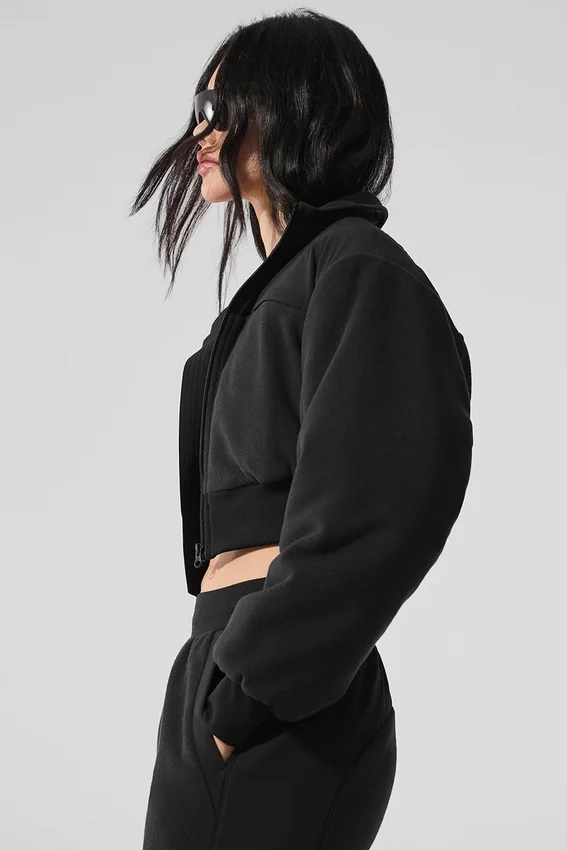 Chaqueta corta de forro polar Wintry Mix - Negro