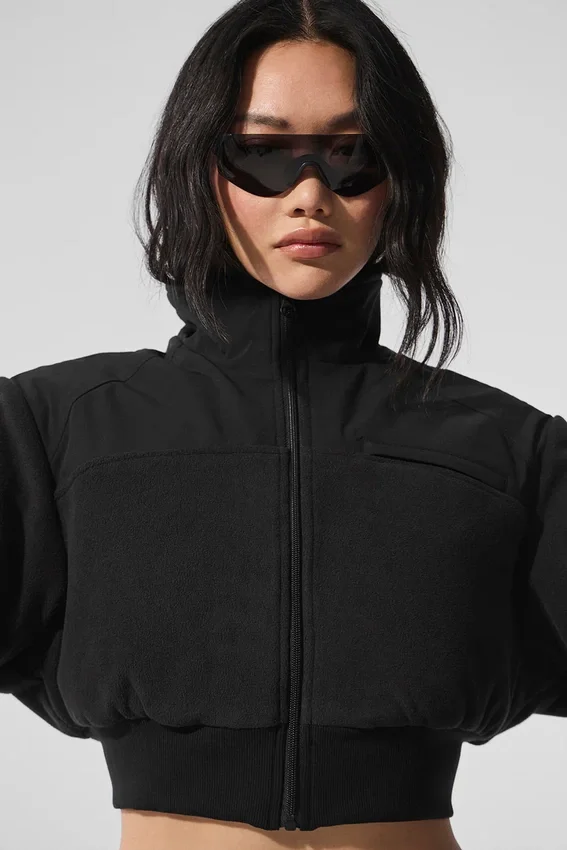 Chaqueta corta de forro polar Wintry Mix - Negro