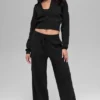 Chaqueta corta de punto Scholar con cremallera completa - Negro