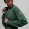 Chaqueta corta de punto Scholar con cremallera completa - Verde trébol