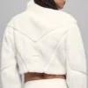 Chaqueta corta de sherpa con corte en diagonal - Marfil