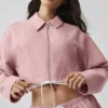 Chaqueta corta «Fan Favorite» con cremallera completa - Rosa vintage